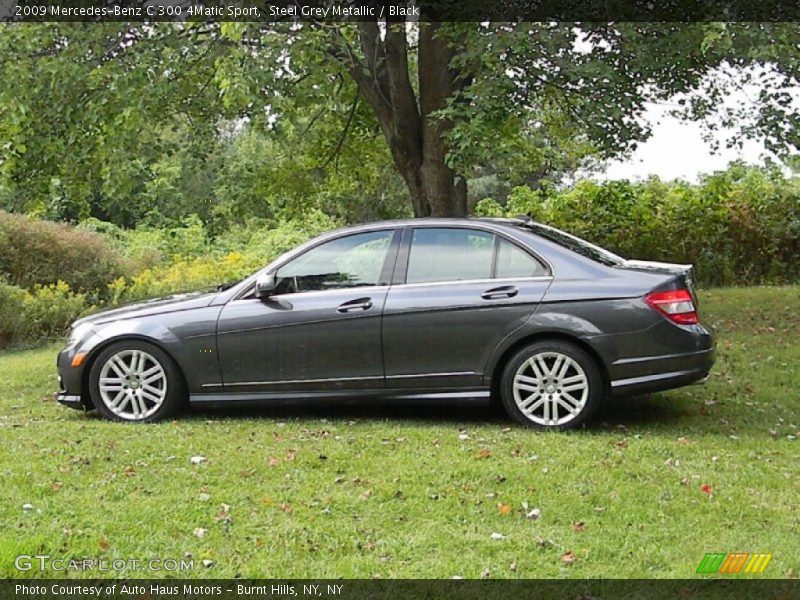 Steel Grey Metallic / Black 2009 Mercedes-Benz C 300 4Matic Sport