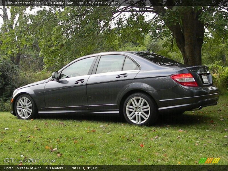 Steel Grey Metallic / Black 2009 Mercedes-Benz C 300 4Matic Sport