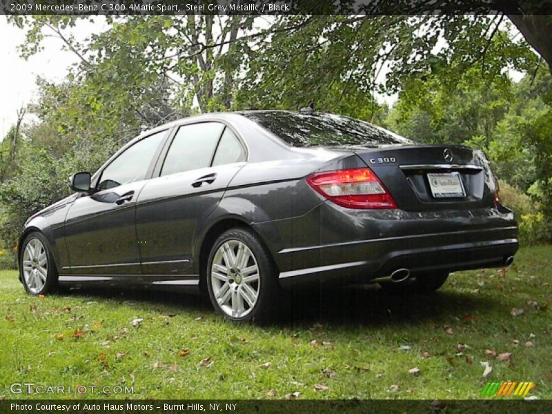 Steel Grey Metallic / Black 2009 Mercedes-Benz C 300 4Matic Sport