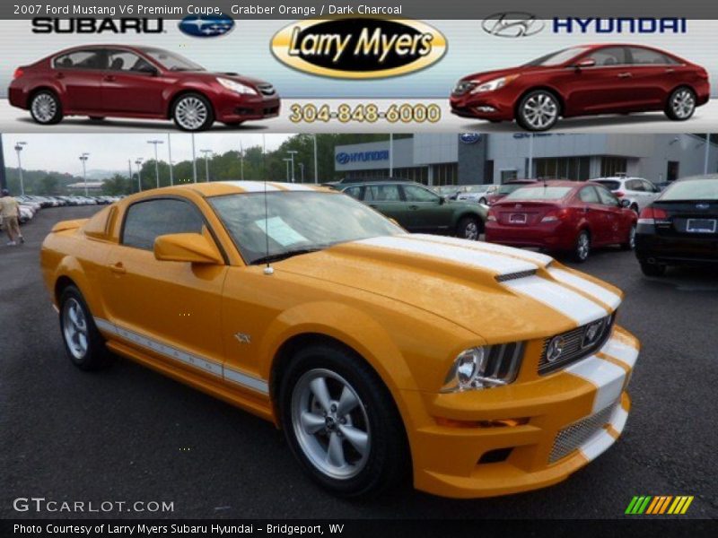 Grabber Orange / Dark Charcoal 2007 Ford Mustang V6 Premium Coupe
