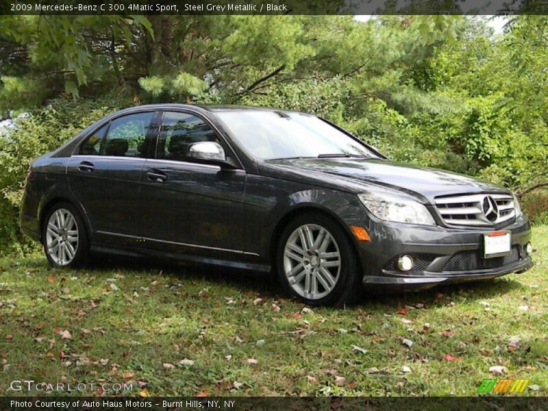 Steel Grey Metallic / Black 2009 Mercedes-Benz C 300 4Matic Sport