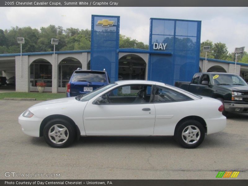 Summit White / Graphite Gray 2005 Chevrolet Cavalier Coupe