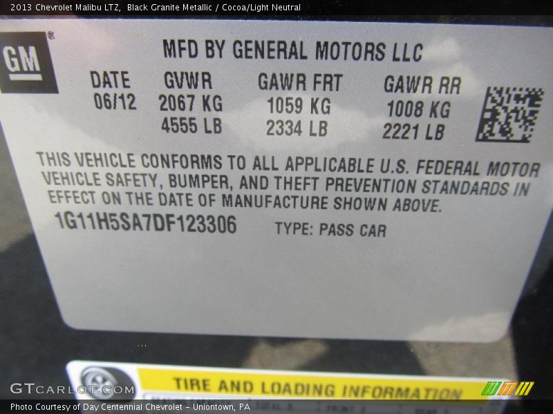 Black Granite Metallic / Cocoa/Light Neutral 2013 Chevrolet Malibu LTZ