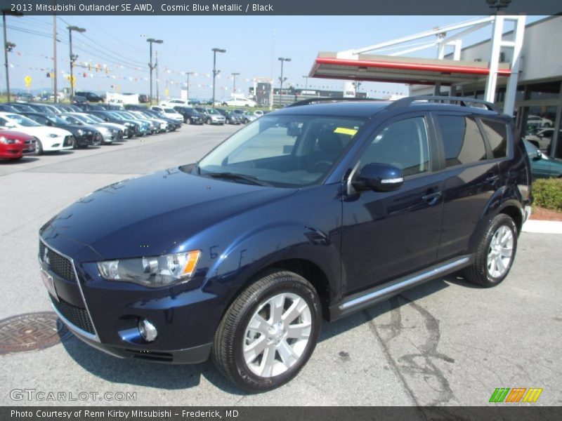 Cosmic Blue Metallic / Black 2013 Mitsubishi Outlander SE AWD