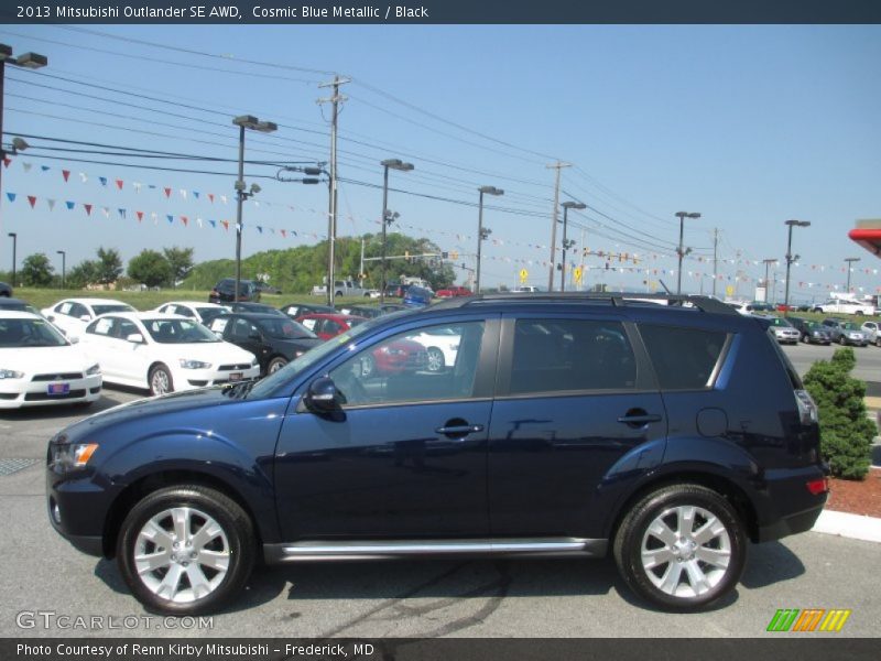 Cosmic Blue Metallic / Black 2013 Mitsubishi Outlander SE AWD
