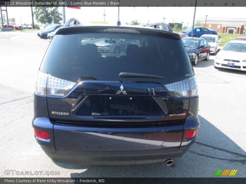 Cosmic Blue Metallic / Black 2013 Mitsubishi Outlander SE AWD