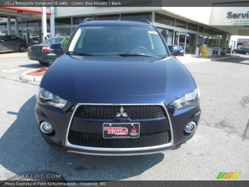 Cosmic Blue Metallic / Black 2013 Mitsubishi Outlander SE AWD