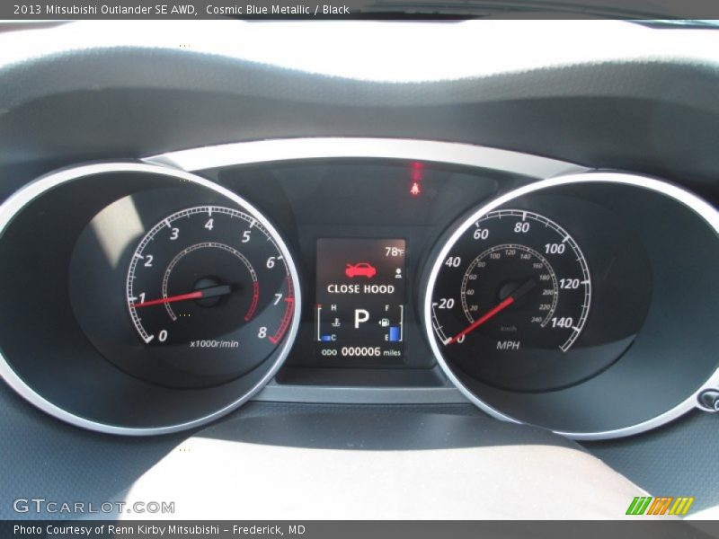 Cosmic Blue Metallic / Black 2013 Mitsubishi Outlander SE AWD