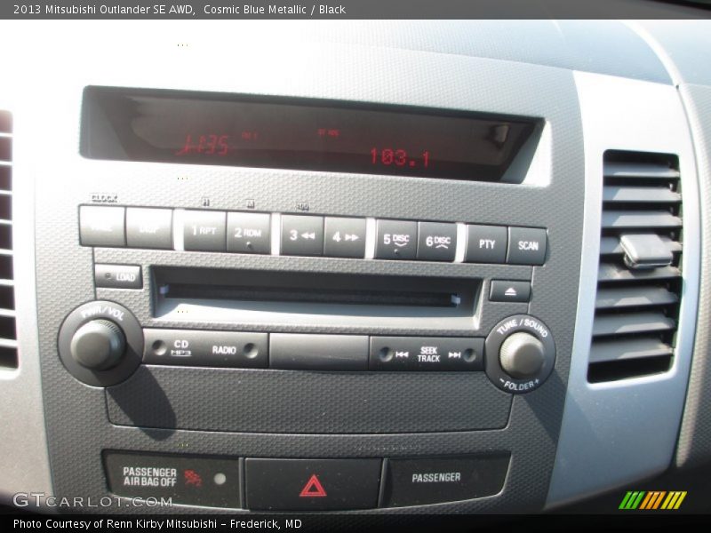 Cosmic Blue Metallic / Black 2013 Mitsubishi Outlander SE AWD