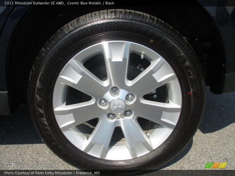 Cosmic Blue Metallic / Black 2013 Mitsubishi Outlander SE AWD