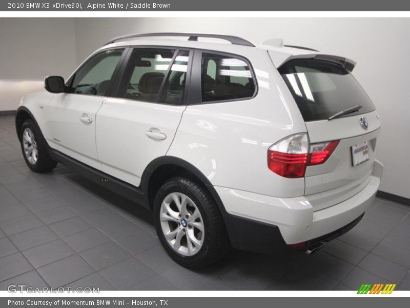 Alpine White / Saddle Brown 2010 BMW X3 xDrive30i