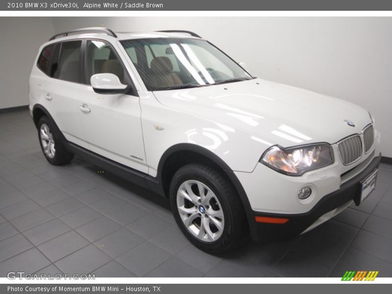 Alpine White / Saddle Brown 2010 BMW X3 xDrive30i