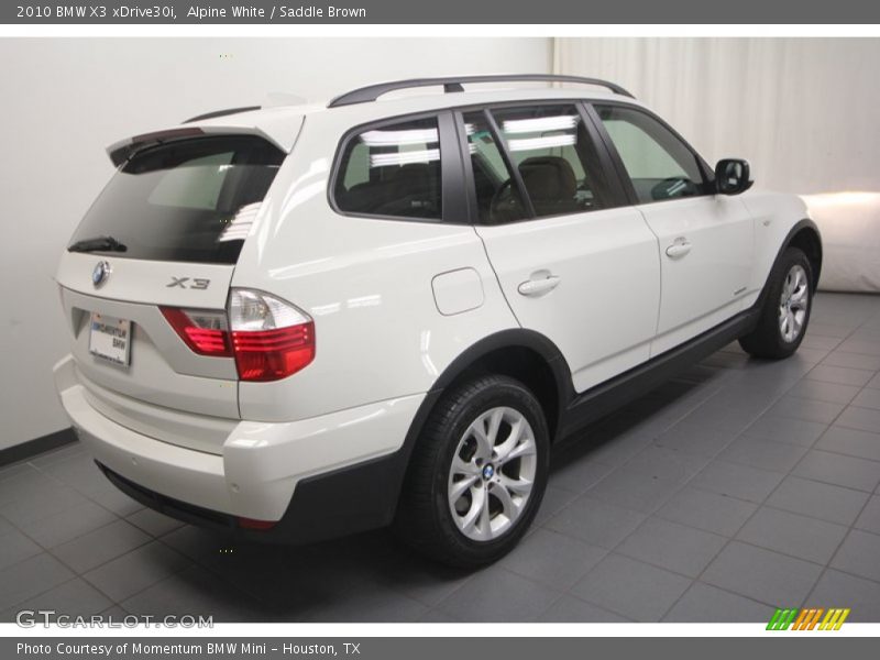 Alpine White / Saddle Brown 2010 BMW X3 xDrive30i