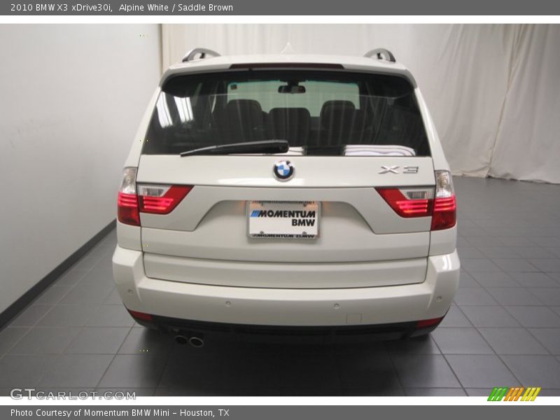 Alpine White / Saddle Brown 2010 BMW X3 xDrive30i