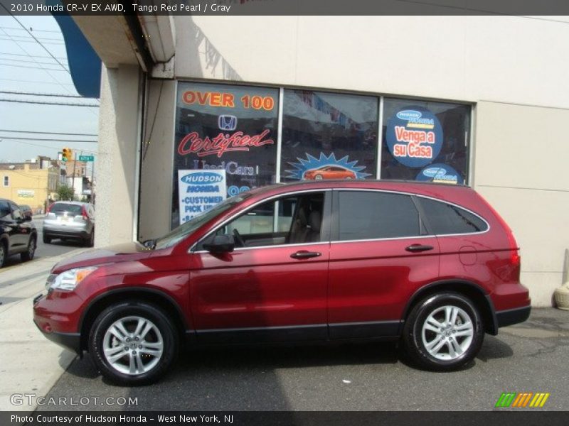 Tango Red Pearl / Gray 2010 Honda CR-V EX AWD