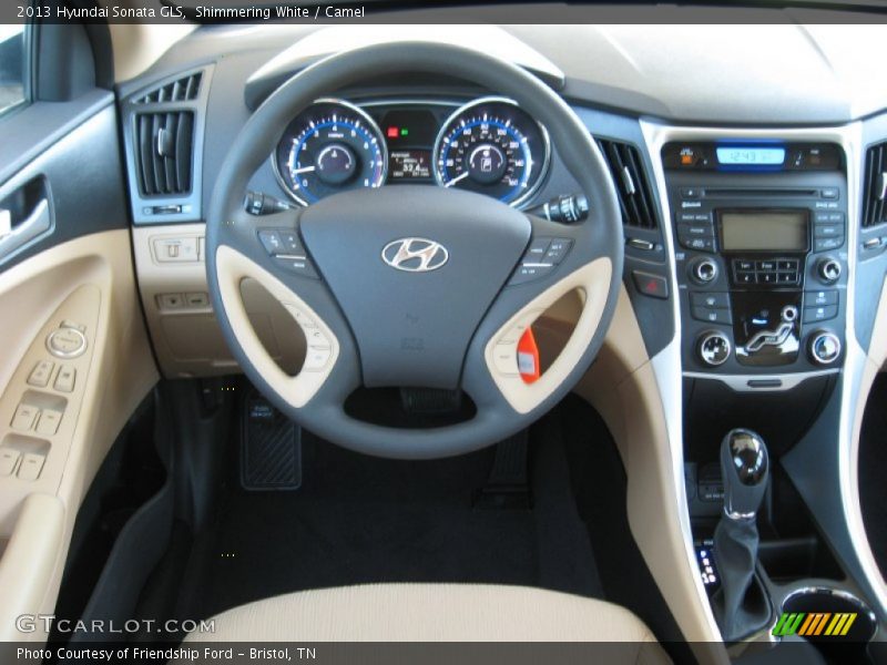 Shimmering White / Camel 2013 Hyundai Sonata GLS