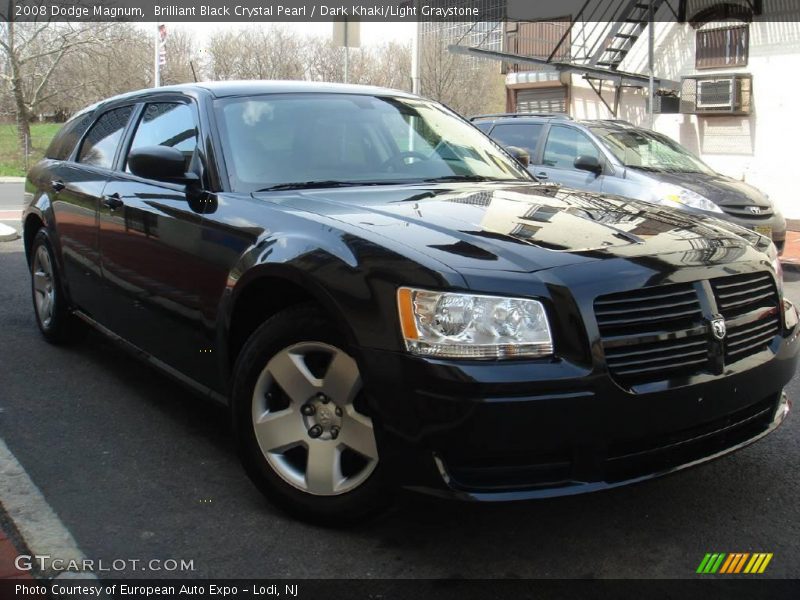 Brilliant Black Crystal Pearl / Dark Khaki/Light Graystone 2008 Dodge Magnum