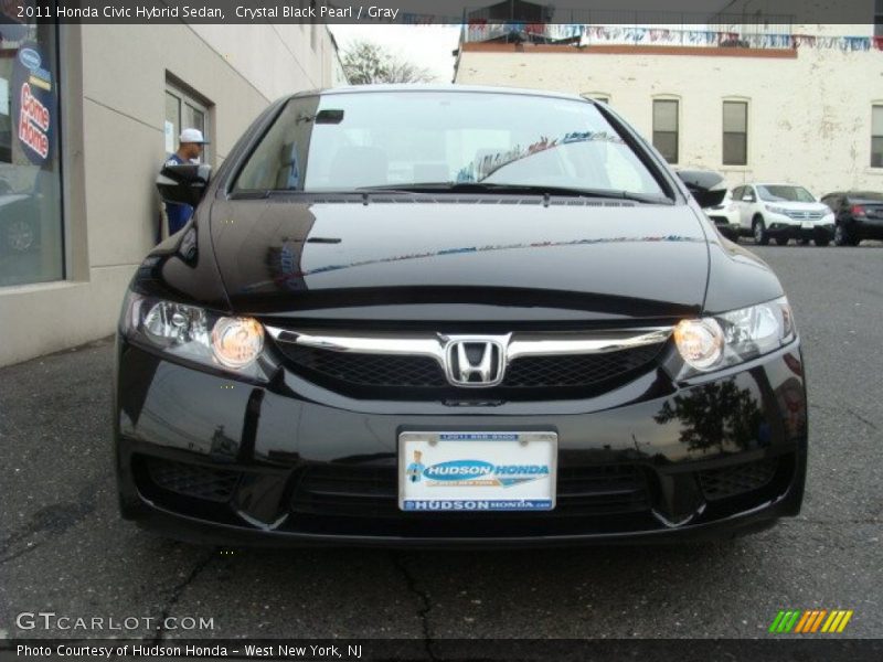 Crystal Black Pearl / Gray 2011 Honda Civic Hybrid Sedan