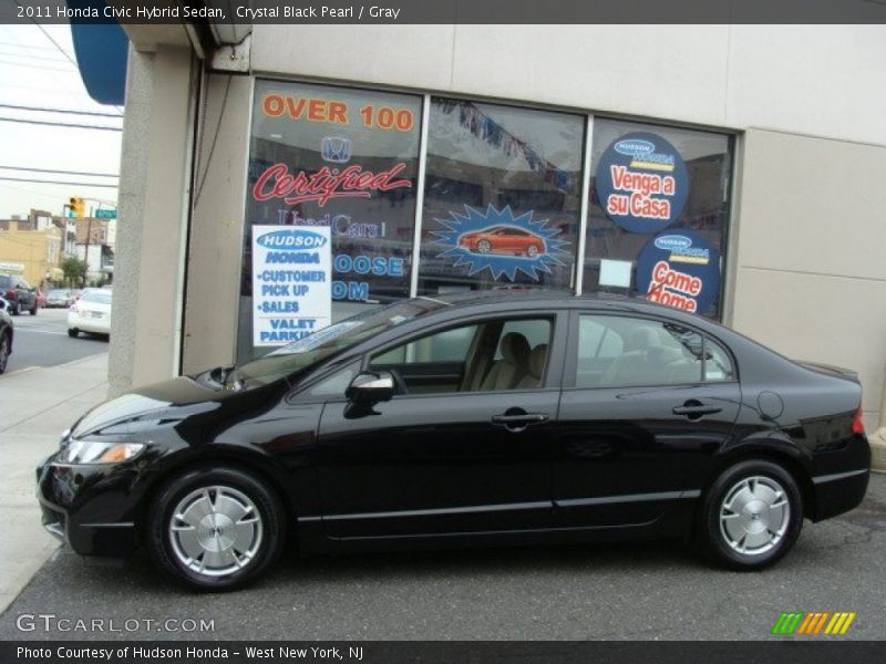 Crystal Black Pearl / Gray 2011 Honda Civic Hybrid Sedan