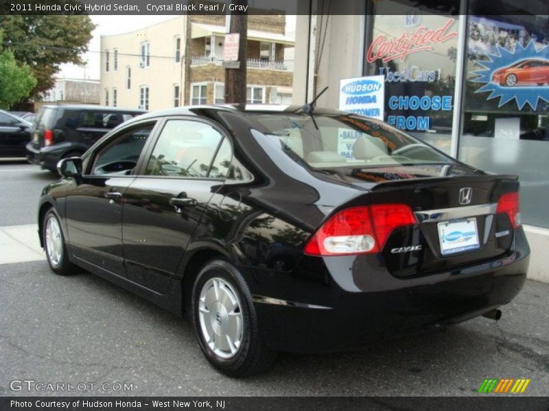 Crystal Black Pearl / Gray 2011 Honda Civic Hybrid Sedan