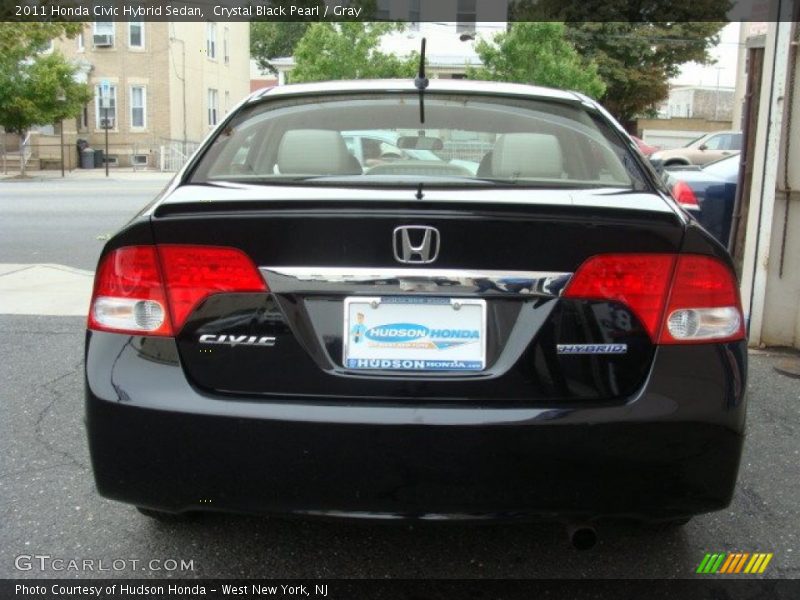 Crystal Black Pearl / Gray 2011 Honda Civic Hybrid Sedan