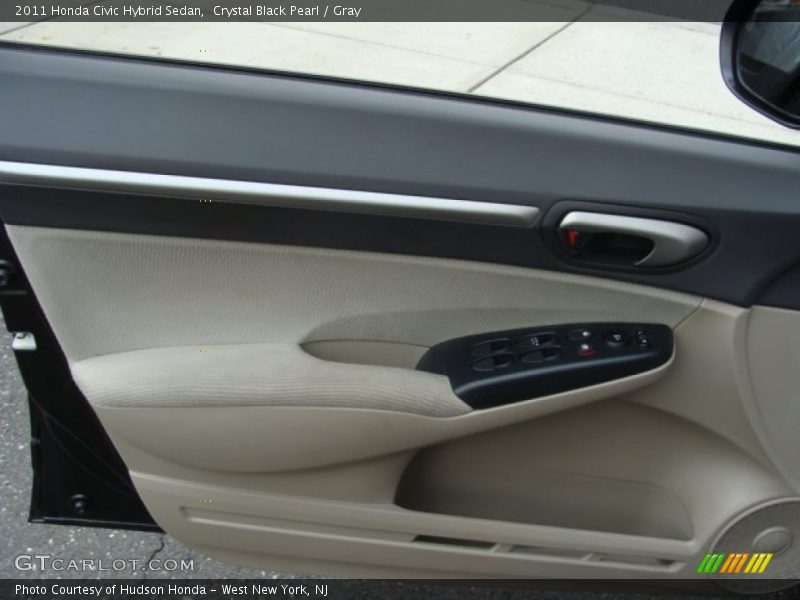 Crystal Black Pearl / Gray 2011 Honda Civic Hybrid Sedan