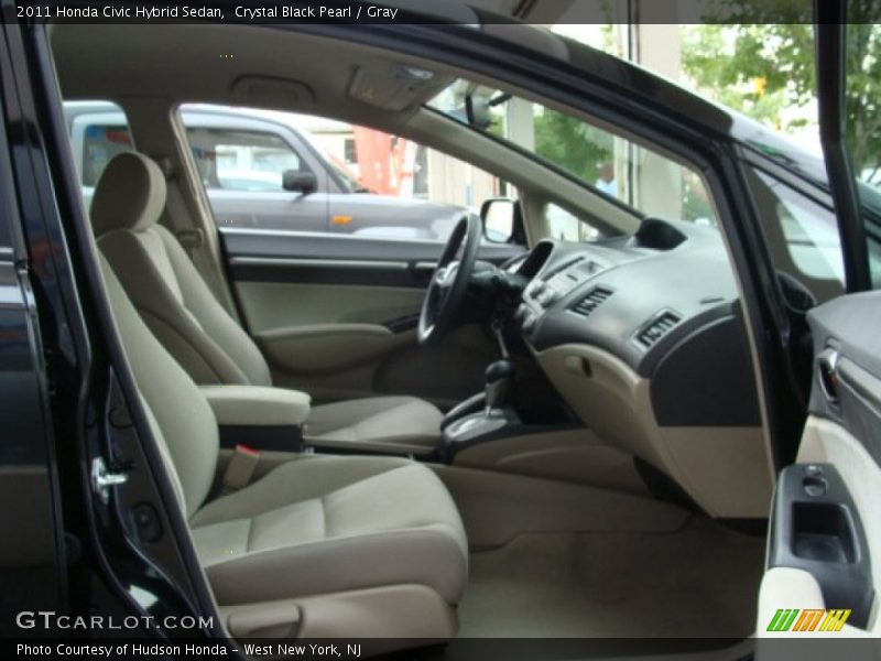 Crystal Black Pearl / Gray 2011 Honda Civic Hybrid Sedan