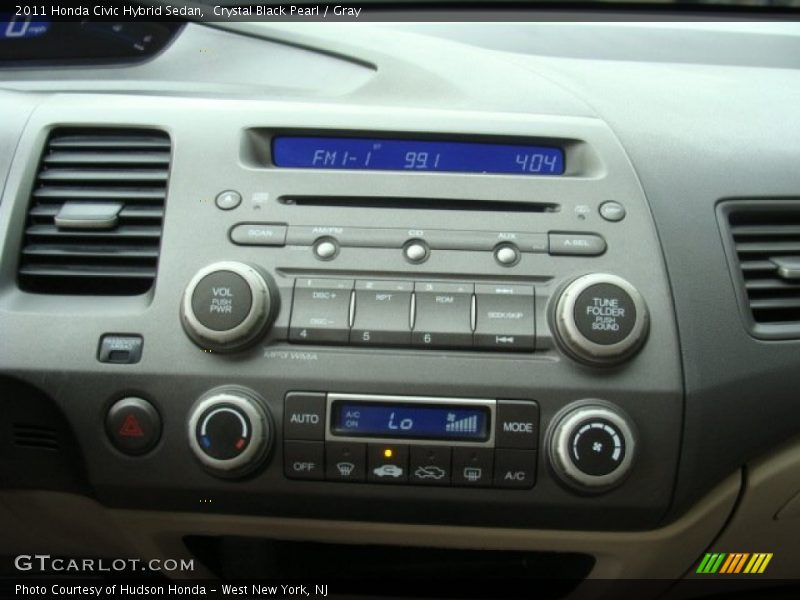 Crystal Black Pearl / Gray 2011 Honda Civic Hybrid Sedan