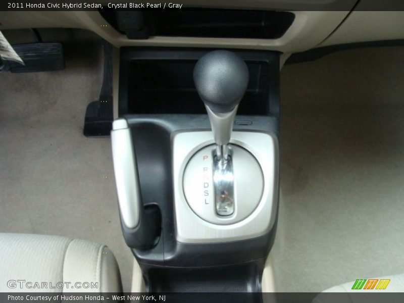 Crystal Black Pearl / Gray 2011 Honda Civic Hybrid Sedan