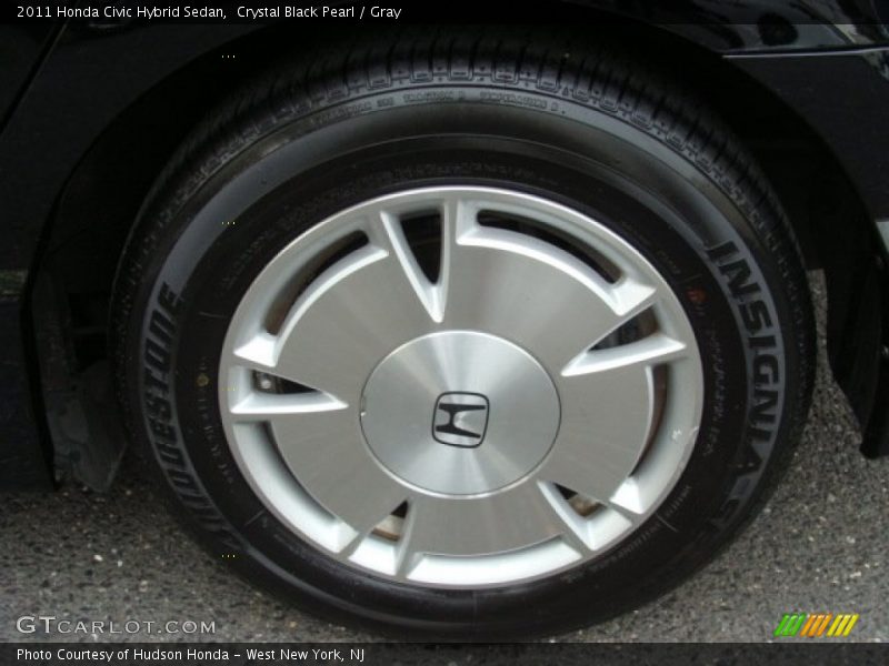 Crystal Black Pearl / Gray 2011 Honda Civic Hybrid Sedan