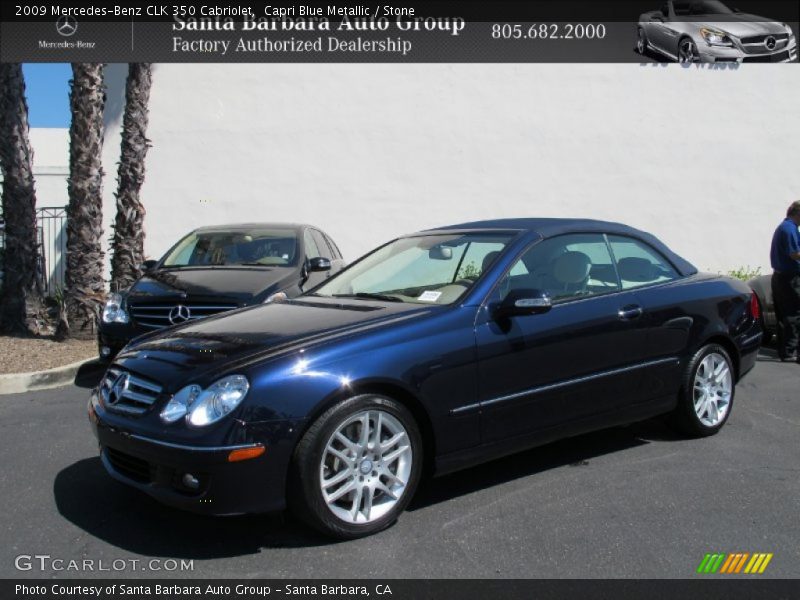 Capri Blue Metallic / Stone 2009 Mercedes-Benz CLK 350 Cabriolet