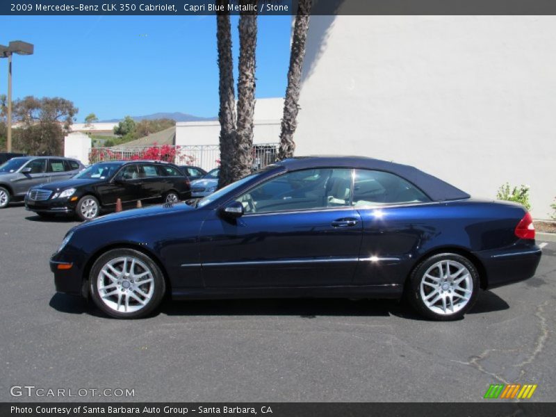 Capri Blue Metallic / Stone 2009 Mercedes-Benz CLK 350 Cabriolet