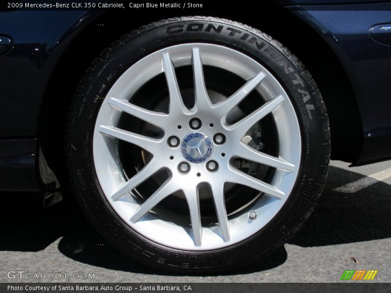 Capri Blue Metallic / Stone 2009 Mercedes-Benz CLK 350 Cabriolet