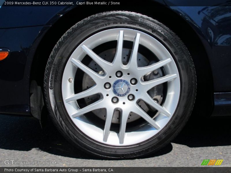 Capri Blue Metallic / Stone 2009 Mercedes-Benz CLK 350 Cabriolet