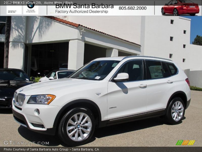 Alpine White / Black 2013 BMW X3 xDrive 28i