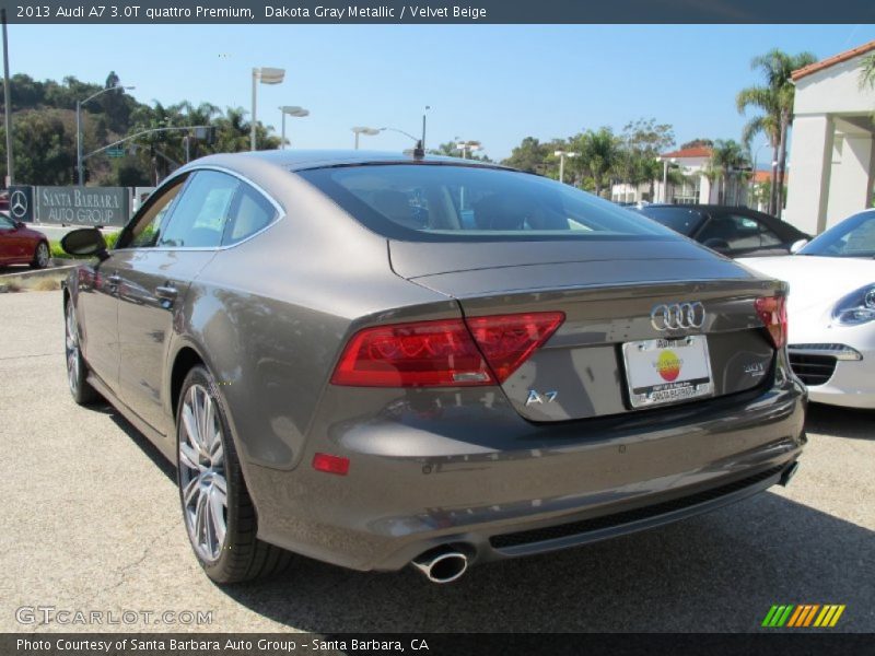 Dakota Gray Metallic / Velvet Beige 2013 Audi A7 3.0T quattro Premium