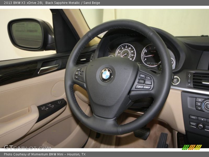 Black Sapphire Metallic / Sand Beige 2013 BMW X3 xDrive 28i