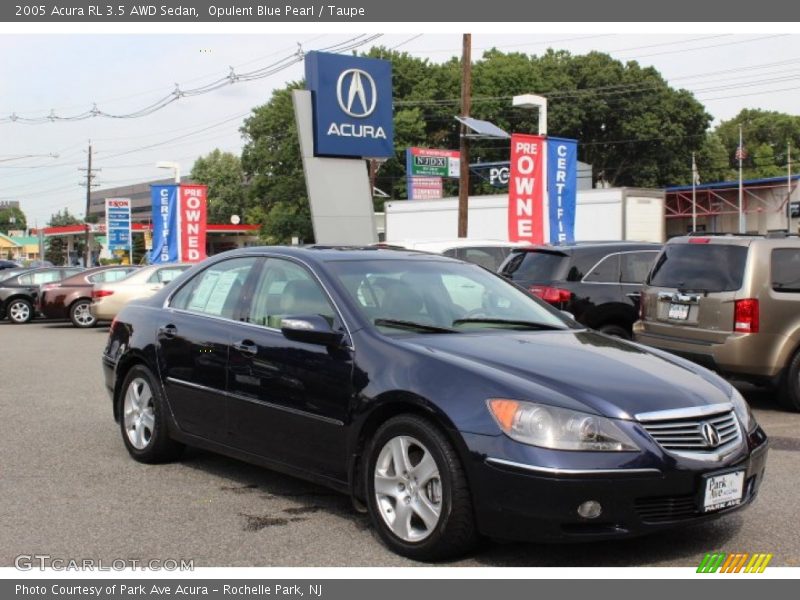 Opulent Blue Pearl / Taupe 2005 Acura RL 3.5 AWD Sedan