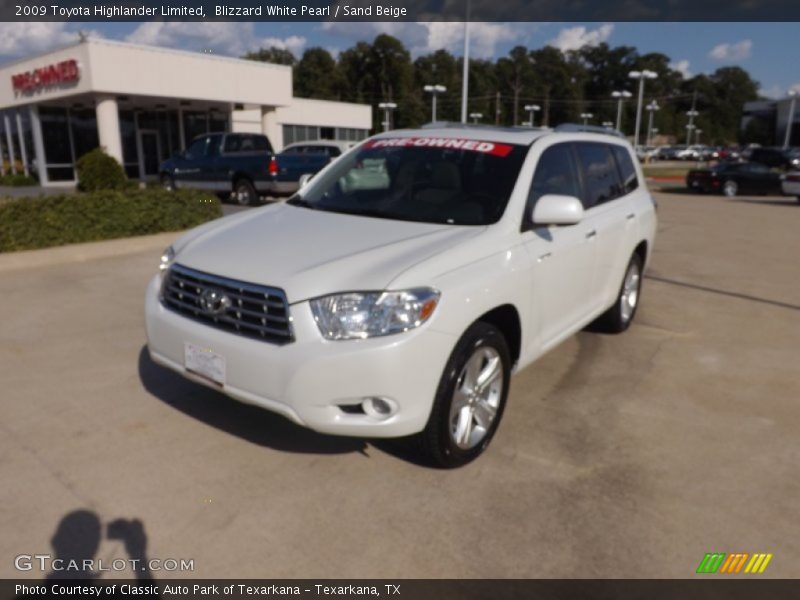 Blizzard White Pearl / Sand Beige 2009 Toyota Highlander Limited