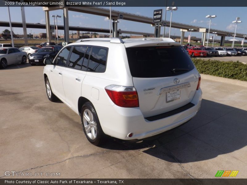 Blizzard White Pearl / Sand Beige 2009 Toyota Highlander Limited