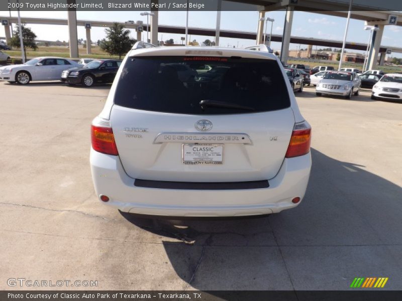 Blizzard White Pearl / Sand Beige 2009 Toyota Highlander Limited