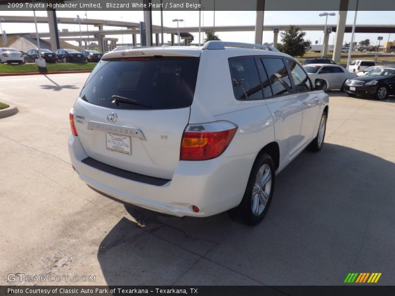 Blizzard White Pearl / Sand Beige 2009 Toyota Highlander Limited