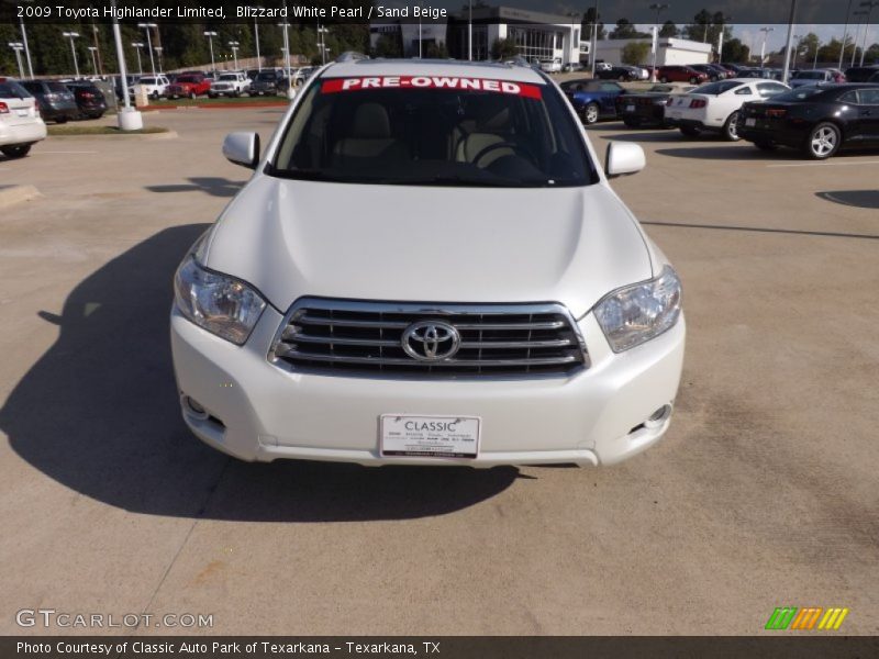Blizzard White Pearl / Sand Beige 2009 Toyota Highlander Limited
