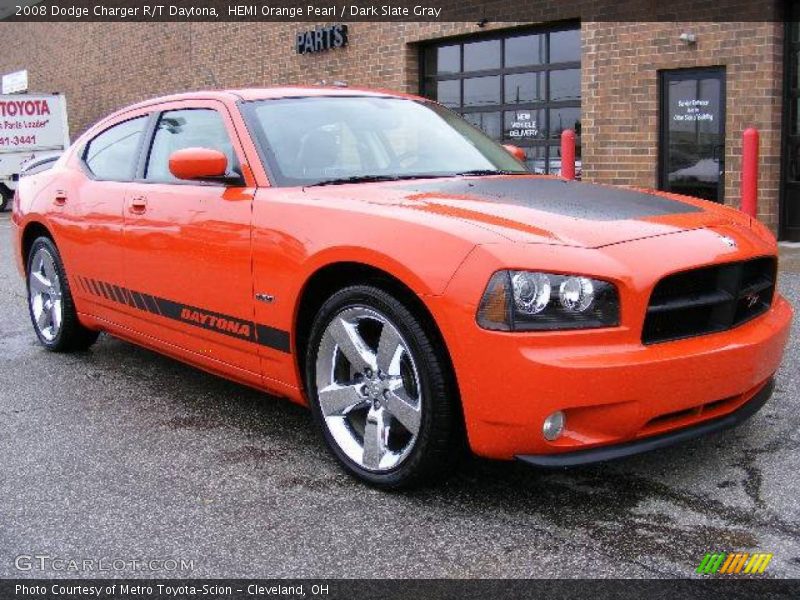 HEMI Orange Pearl / Dark Slate Gray 2008 Dodge Charger R/T Daytona