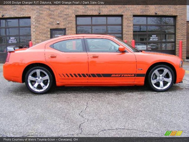 HEMI Orange Pearl / Dark Slate Gray 2008 Dodge Charger R/T Daytona
