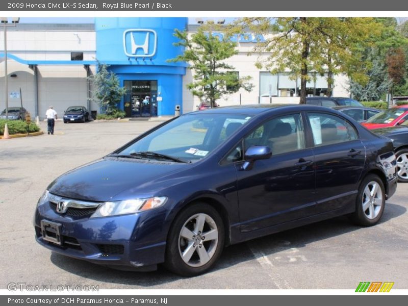 Royal Blue Pearl / Black 2009 Honda Civic LX-S Sedan