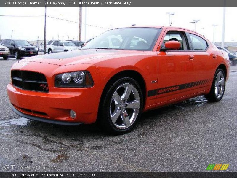 HEMI Orange Pearl / Dark Slate Gray 2008 Dodge Charger R/T Daytona