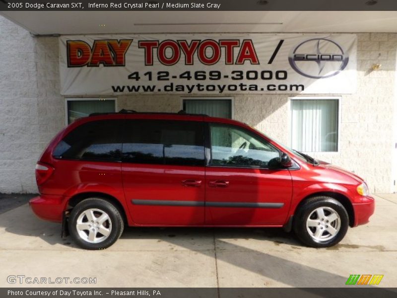 Inferno Red Crystal Pearl / Medium Slate Gray 2005 Dodge Caravan SXT