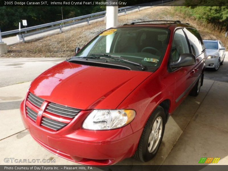 Inferno Red Crystal Pearl / Medium Slate Gray 2005 Dodge Caravan SXT
