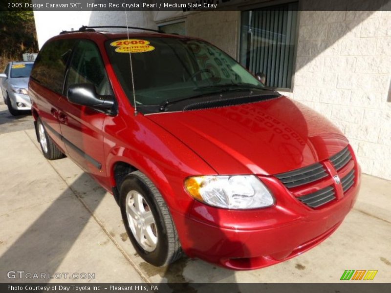Inferno Red Crystal Pearl / Medium Slate Gray 2005 Dodge Caravan SXT